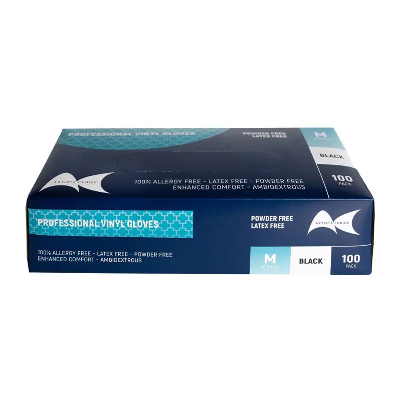 Artist Choice Black Vinyl Gloves - Medium