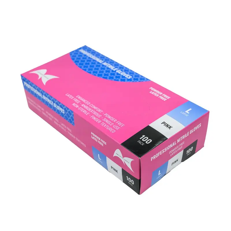 Artist Choice Pink Nitrile Gloves - Large