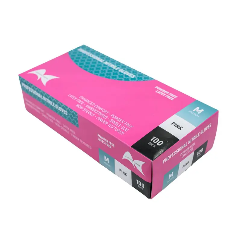 Artist Choice Pink Nitrile Gloves - Medium