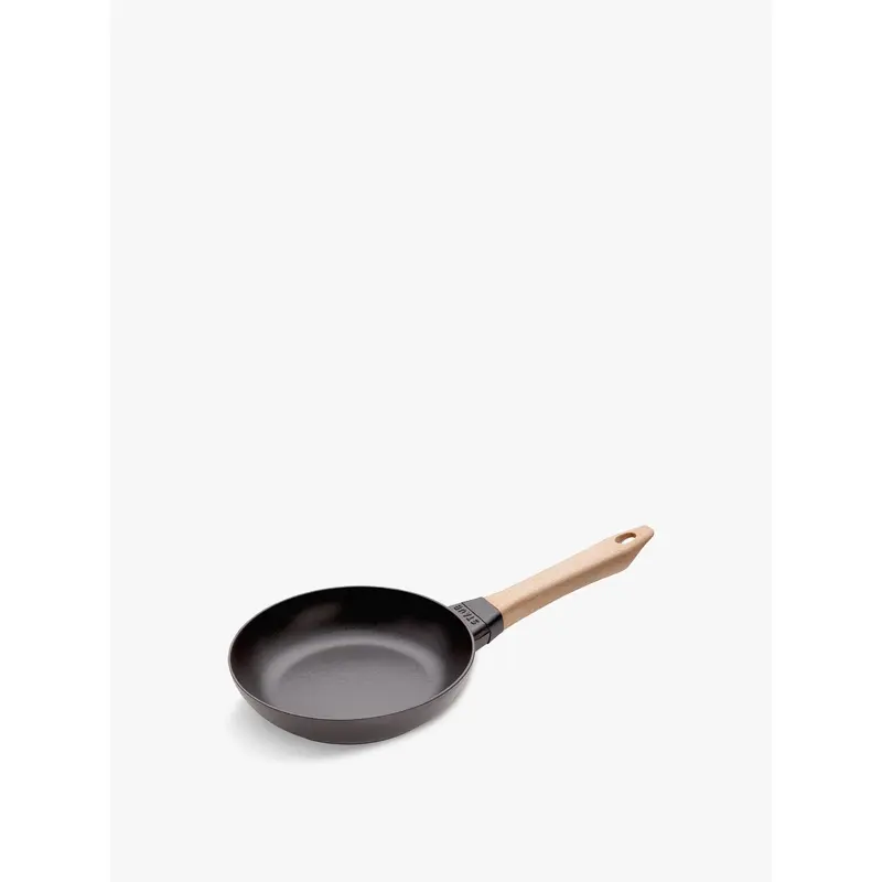 Cast Iron Frying Pan with Wooden Handle