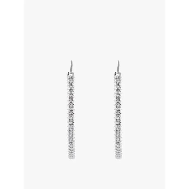 Stone Hooped Pierced Earrings