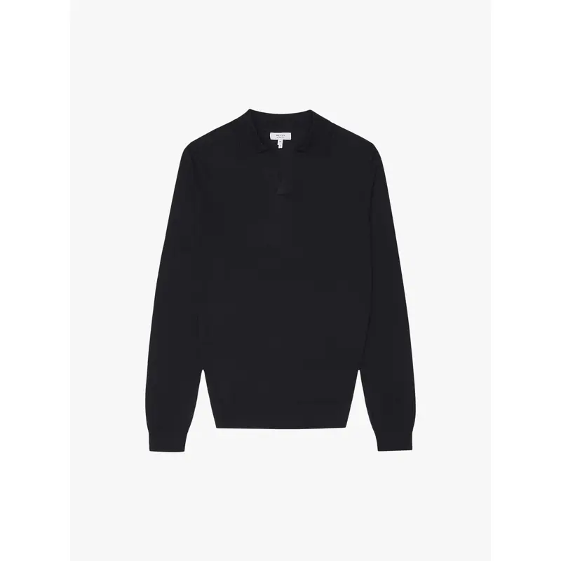 Milburn Merino Wool Open Collar Polo Shirt