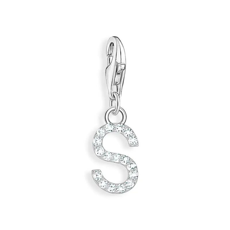 Sparkling S Letter Charm