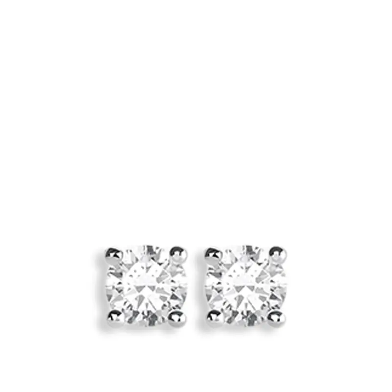 White Crystal Stud Earrings