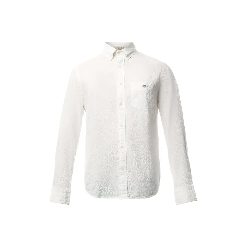 Regular Solid Seersucker Shirt