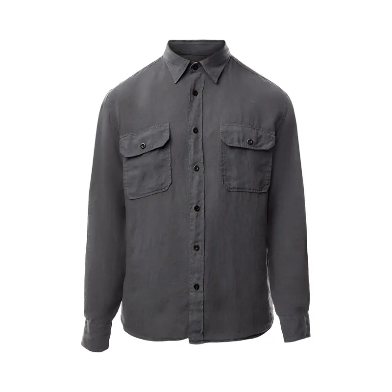 Two Pocket Linen Play Pat Woven Shirt