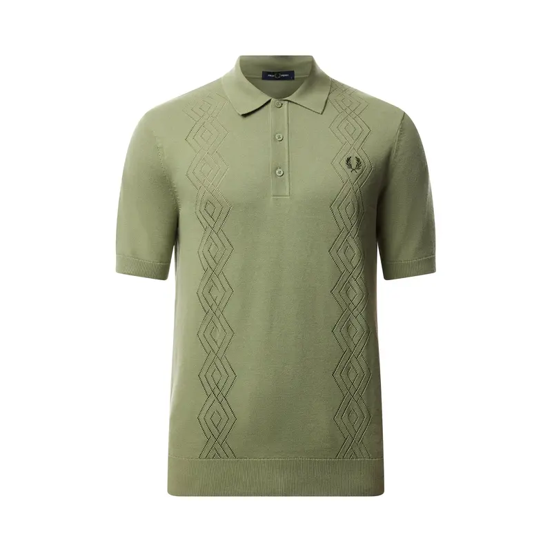 Pointelle Knitted Polo Shirt