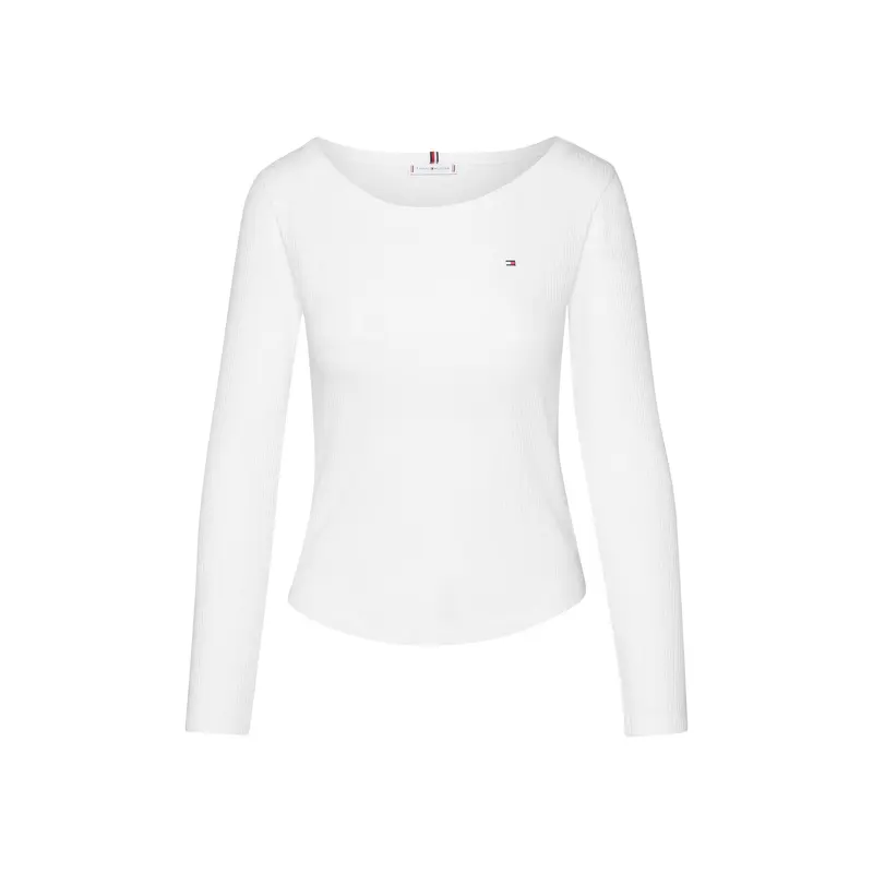 Boat Neck Slim Long Sleeve T-Shirt