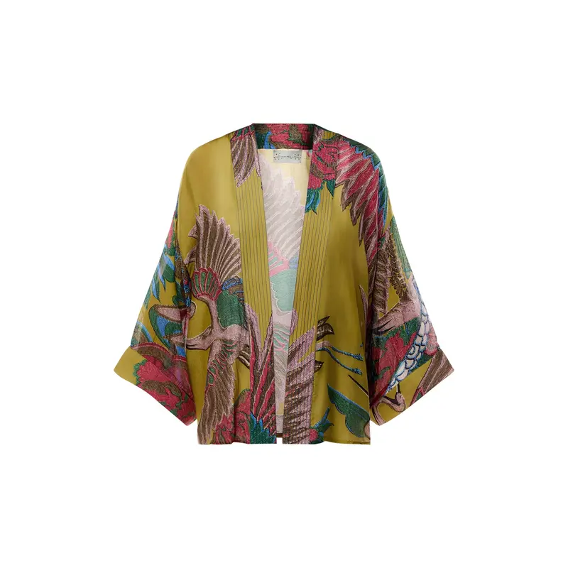 Crane Olive Kimono