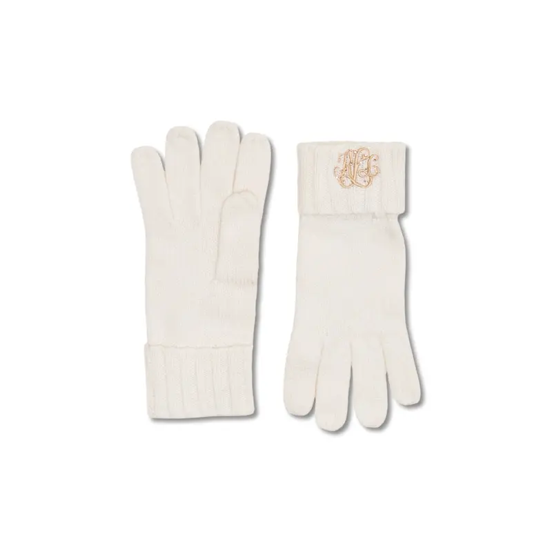 Crest Embroidered Gloves Navy