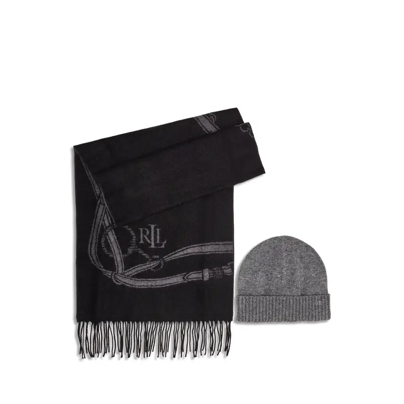 Equestrian Hat & Scarf Gift Set Navy