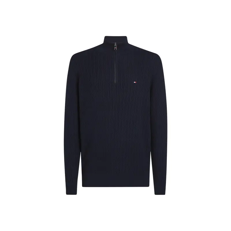 Herringbone Zip Mock Neck Sweater