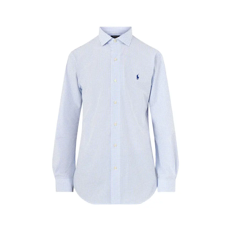 Custom Fit Stretch Poplin Tattersall Check Shirt