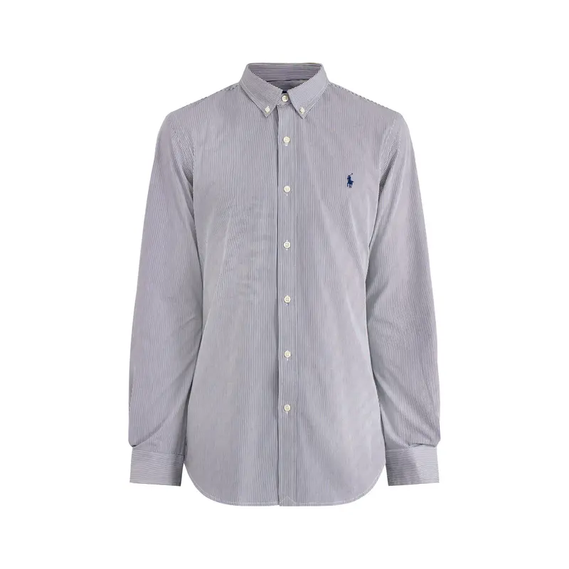 Slim Fit Stretch Poplin Stripe Shirt Light Blue