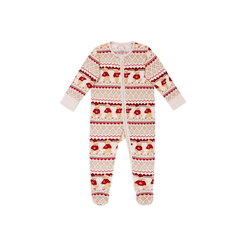 Baby Rib Zip Sleepsuit Cream