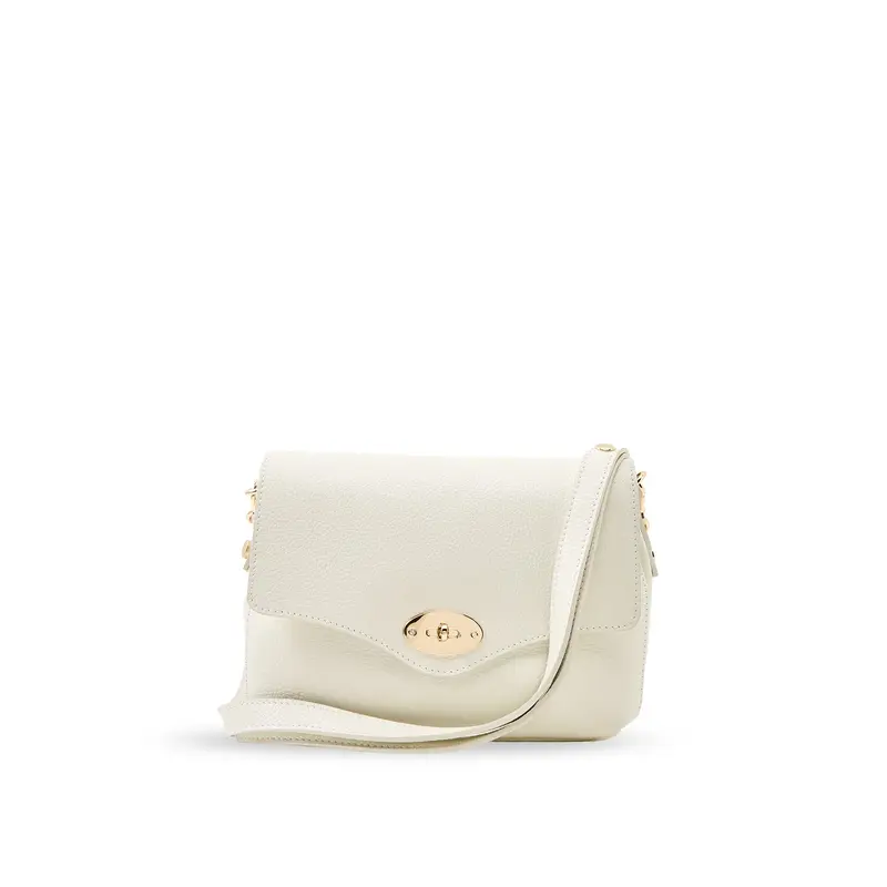 Maddie Midi Leather Bag Buttermilk