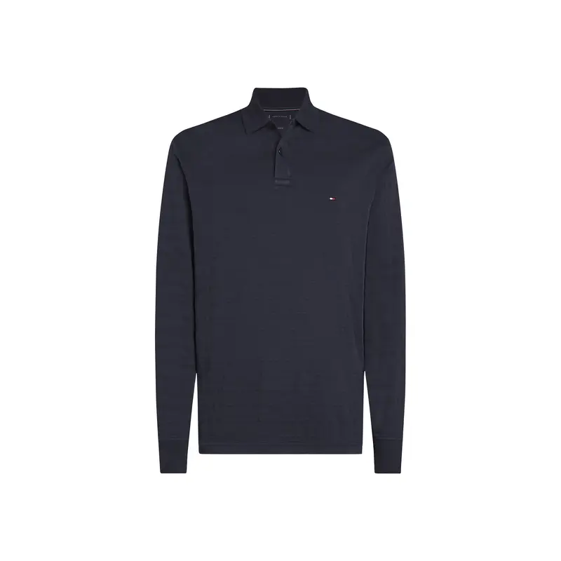 Regular Fit Jacquard Stripe Long Sleeve Polo