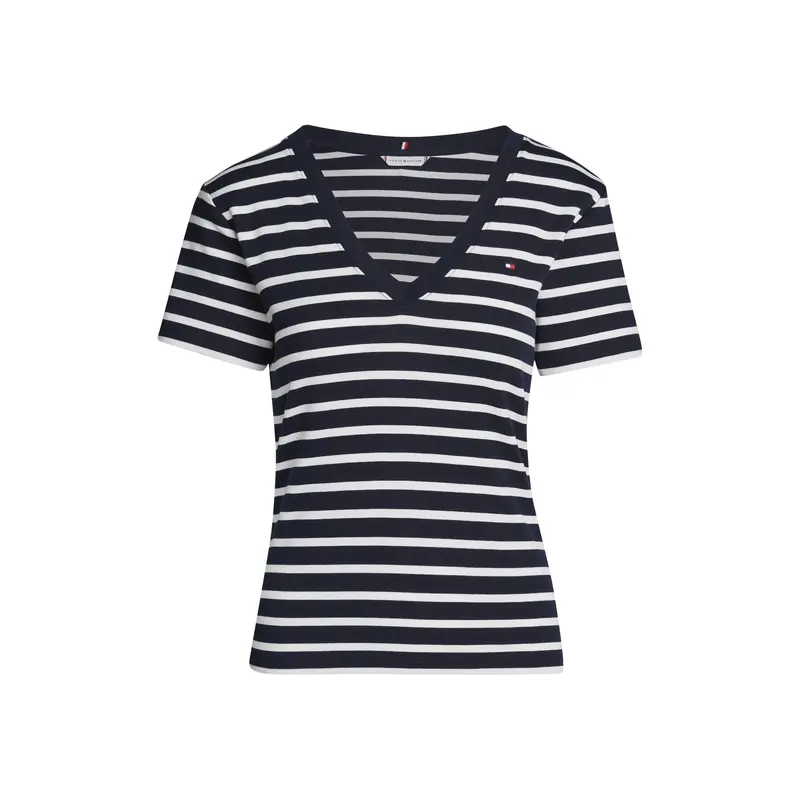 V-Neck Slim T-Shirt Stripe