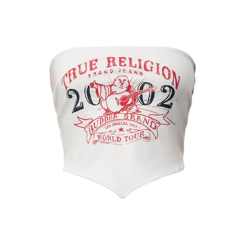 Printed Buddha Strapless Scarf Top