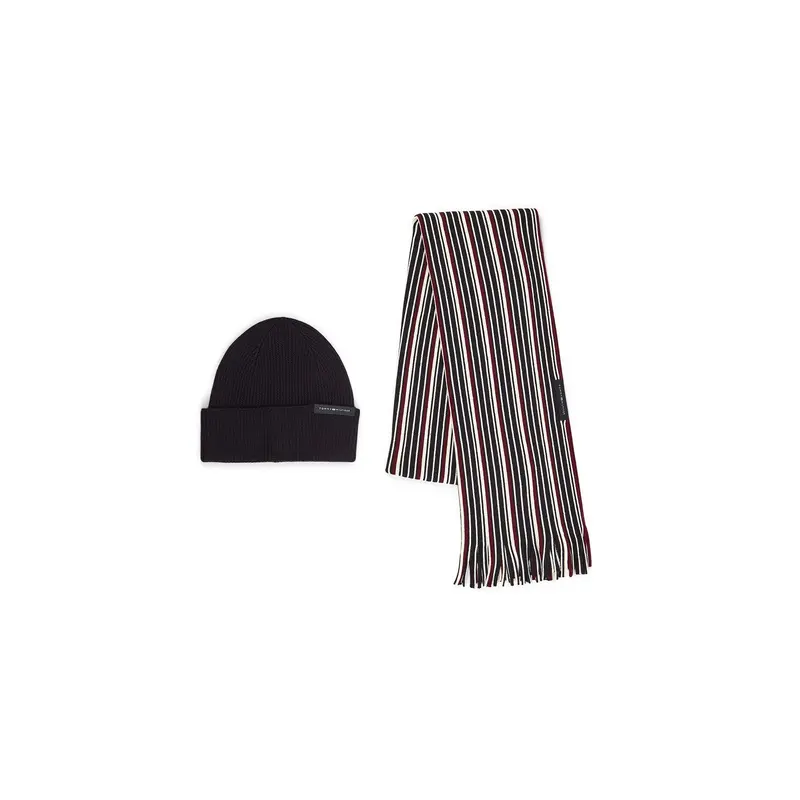 Striped Scarf and Beanie Gift Set