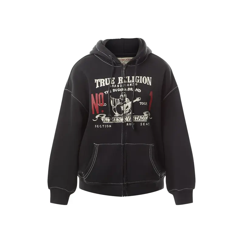 Retro Big T Boyfriend Zip Hoodie