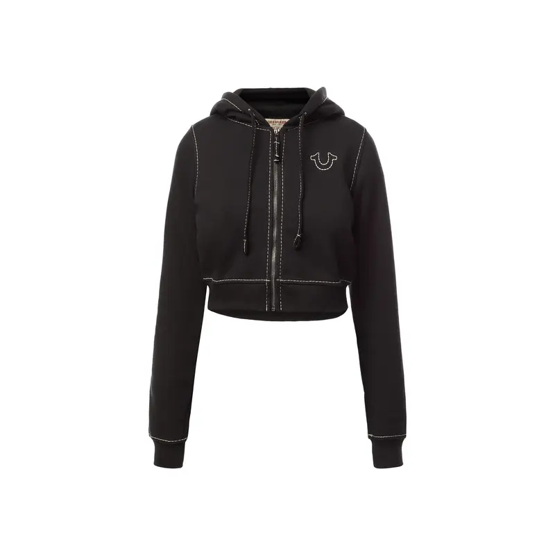 Shrunken Big T Zip Hoodie