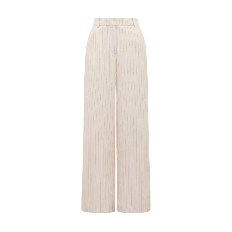 Blake Linen Pinstriped Wide Leg Pants