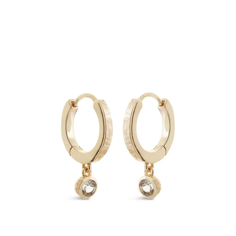 White Topaz Hoop Earrings