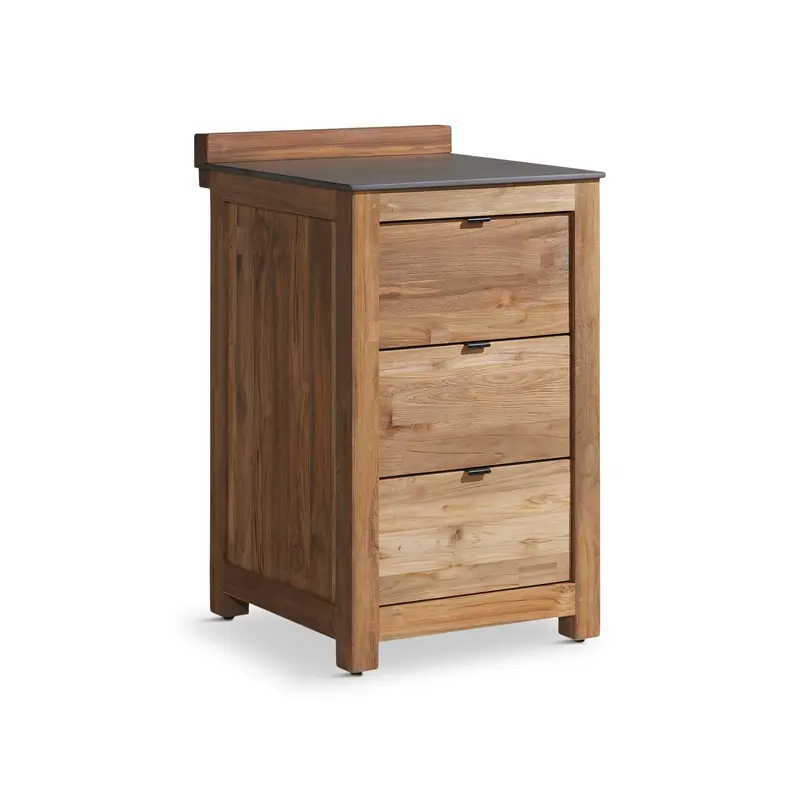 Grenada Reclaimed Teak Wood 3 Drawer Grill Table