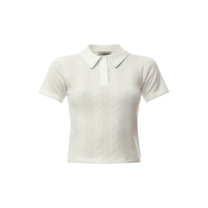 Devon Pointelle Polo Tee