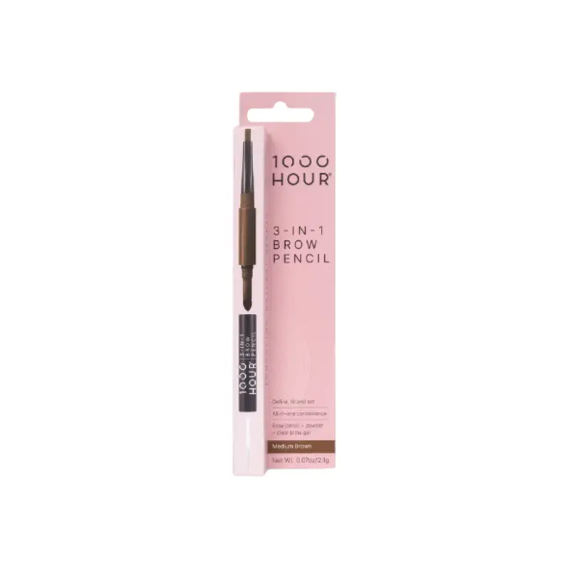1000hr 3 In 1 Brow Pencil- Medium Brown