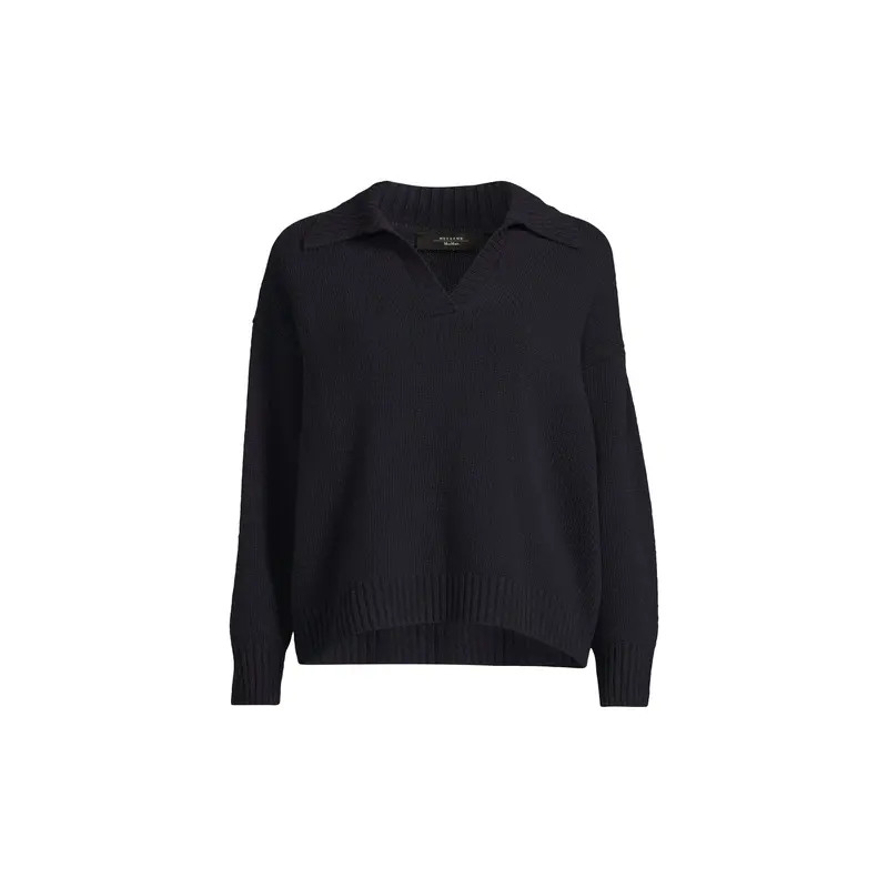 Agre V Neck Collared Wool Jumper
