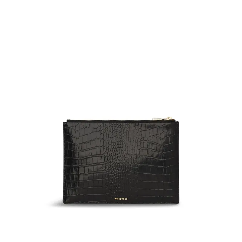 Shiny Croc Medium Clutch