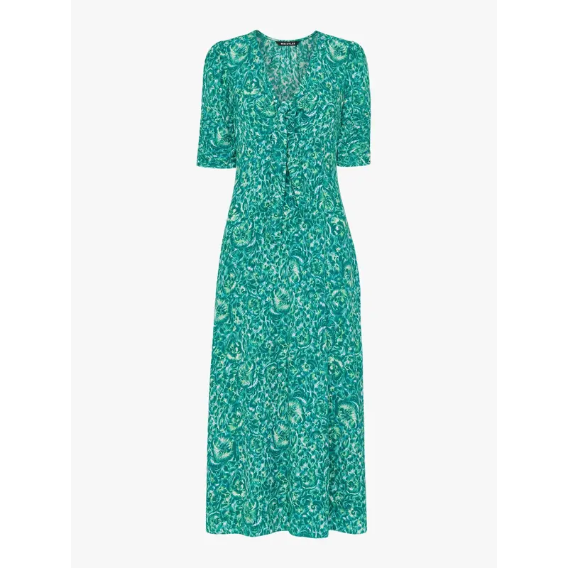 Clouded Floral Tie Midi Dress