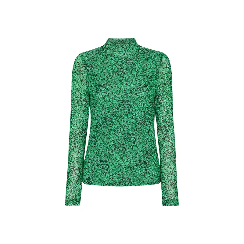 Dappled Floral High Neck Mesh