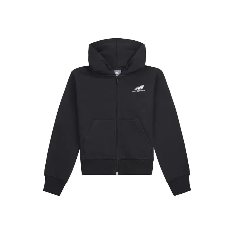 New Balance Brush Back Stacked Logo Full Zip Hoodie