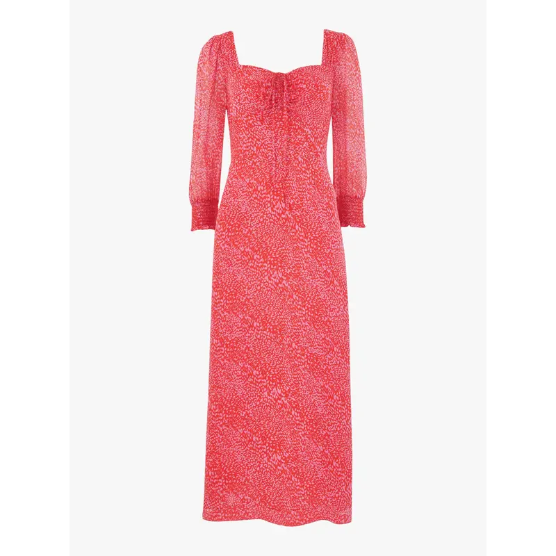 Diagonal Leopard Midi Dress