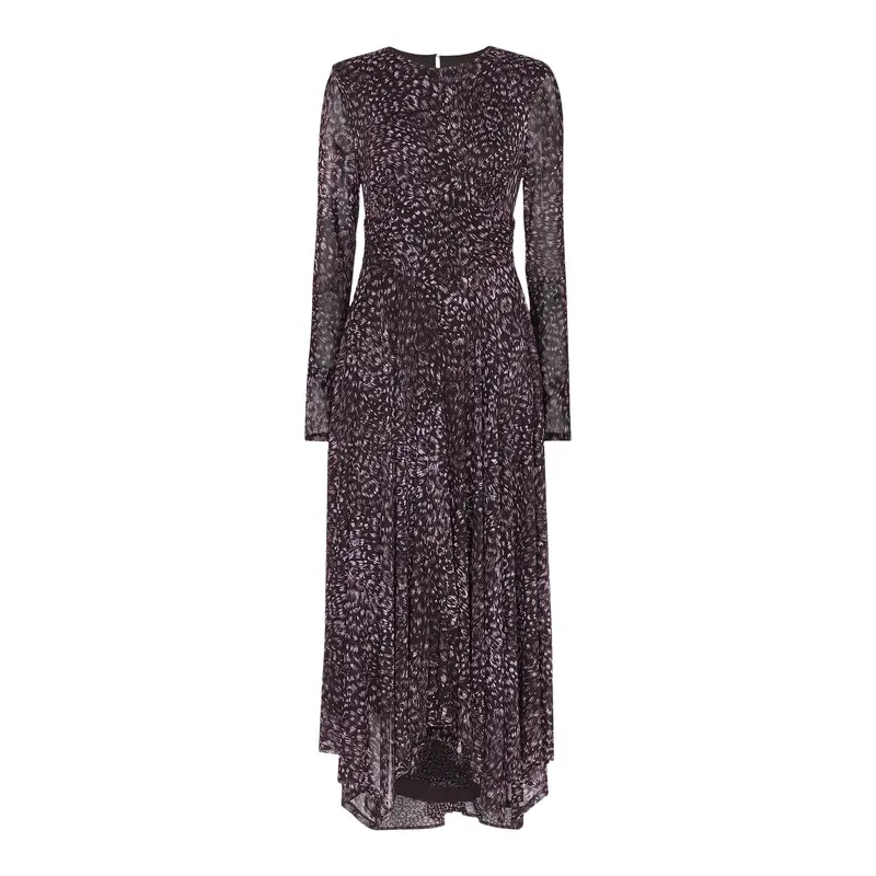 Feather Leopard Mesh Dress