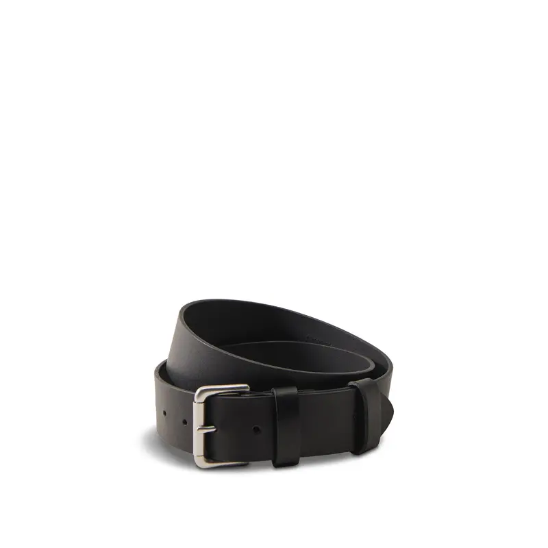 Leather Roller Buckle Belt Black