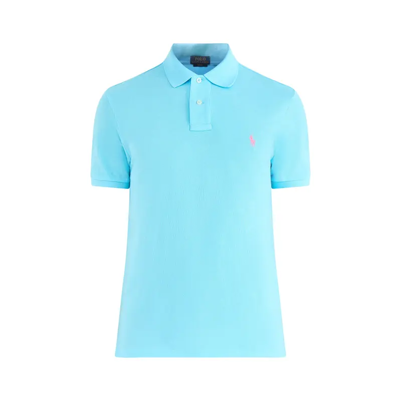Slim Fit Polo Top French Turquoise