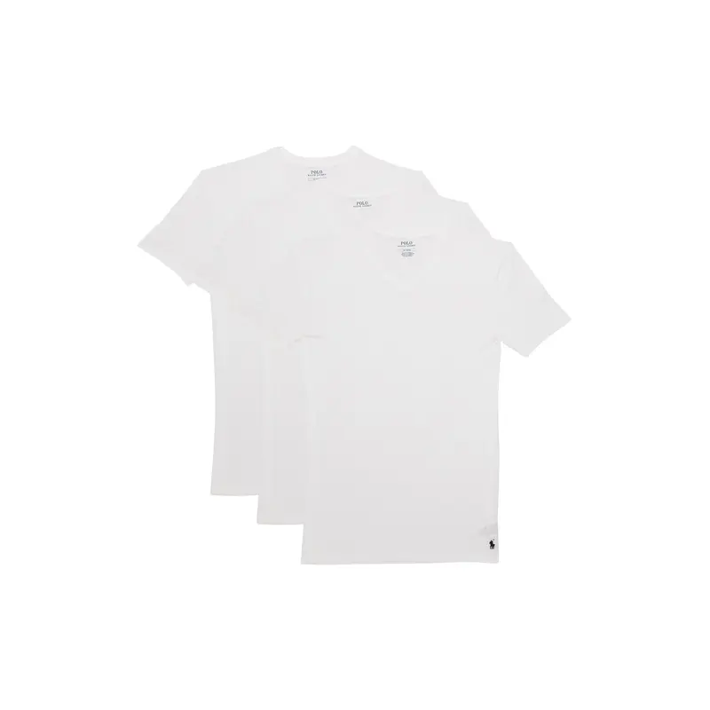 Three Pack Short Sleeve V Neck Undershirt