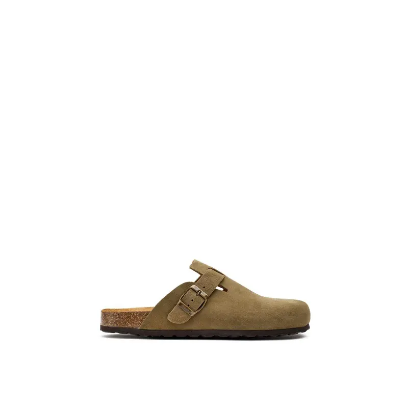 Nye Footbed Mule Sandals Khaki Green