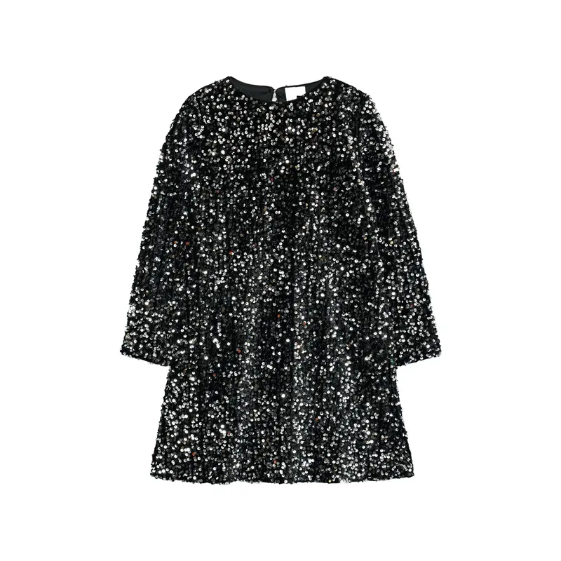 Girls Bella Sequin Dress Black