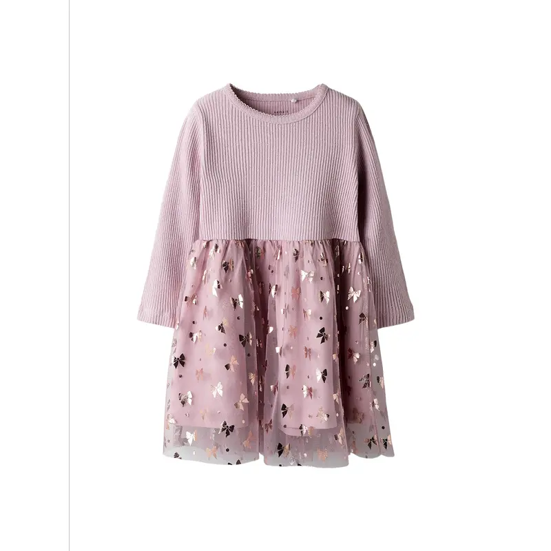 Girls Rosally Long-Sleeve Dress Lilac