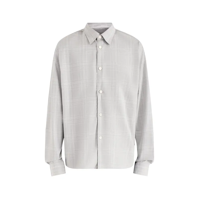Checked Long Sleeve Shirt Grey