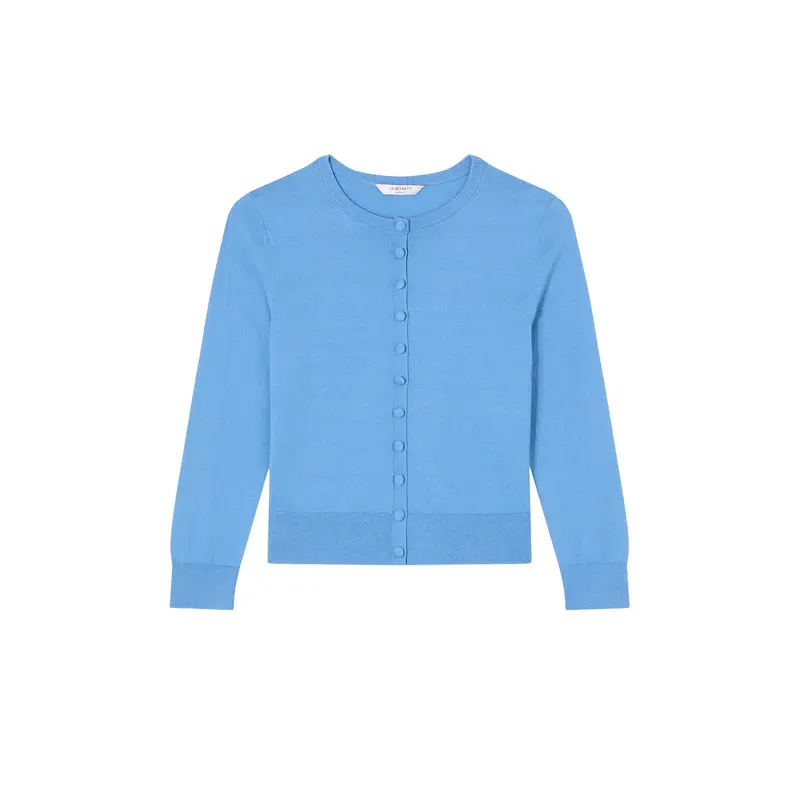 Lottie Plain Fine Gauge Cardigan Blue
