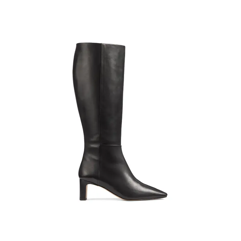 Margarite Leather Knee Boots Black