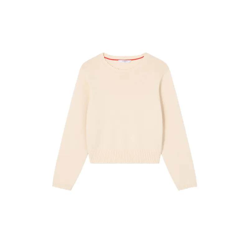 Sandy Plain Cotton Relaxed Sweater White