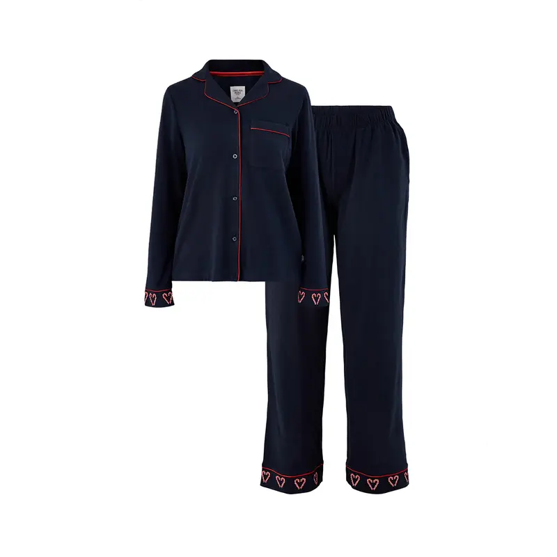 Candycane Cuff Long Set Navy