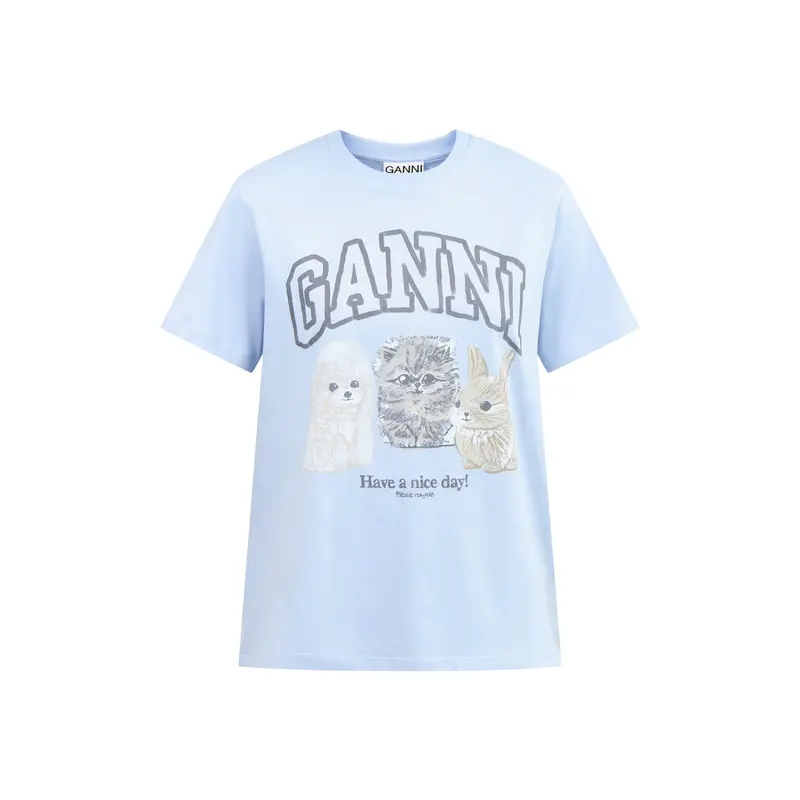 Basic Cotton Jersey Animals Relaxed T-shirt